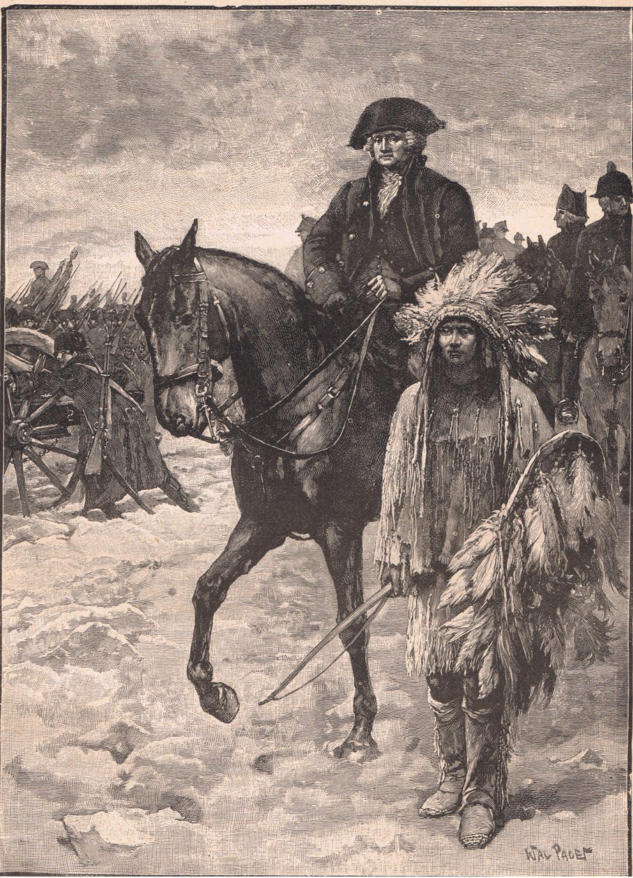 Washington steekt de Delaware over, 1777 door Walter Paget