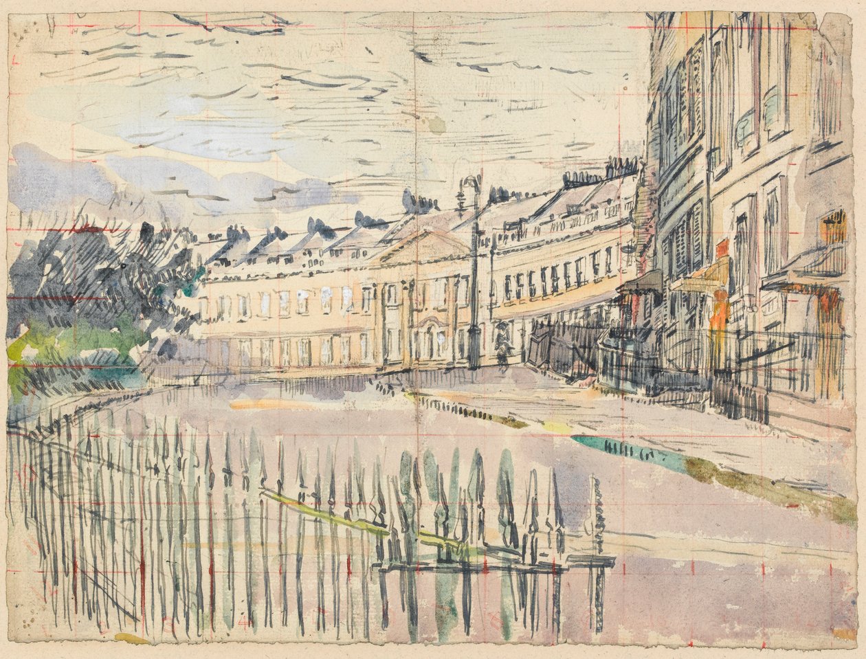 Een uitzicht op Lansdown Crescent, Bath door Walter Richard Sickert