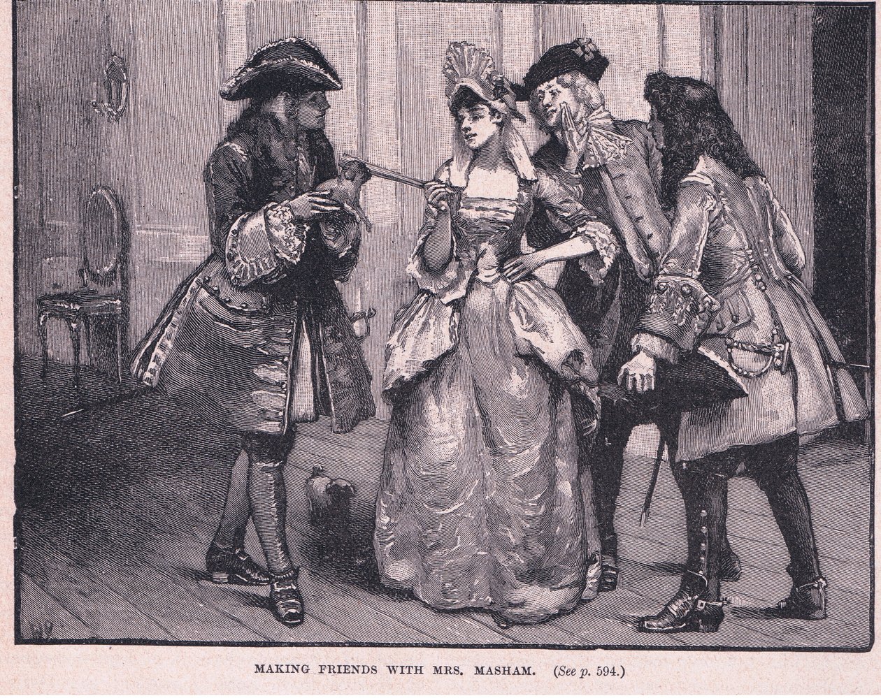 Vriendschap Sluiten met Mevrouw Marsham AD 1710 door Walter Stanley Paget