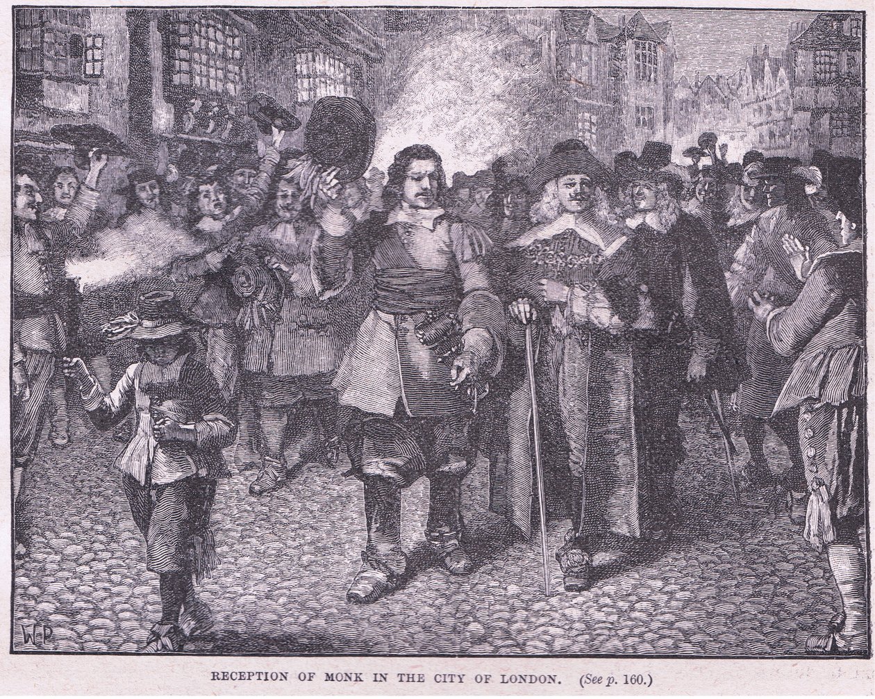 Ontvangst van Monnik in de stad Londen AD 1659 door Walter Stanley Paget