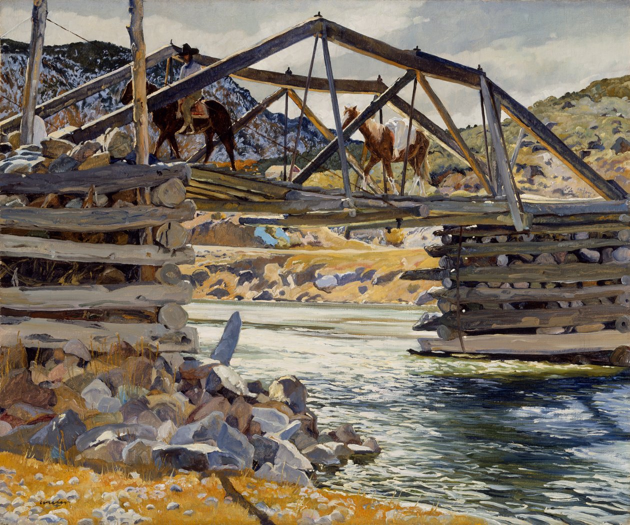 De Rio Grande oversteken, c.1914-31 door Walter Ufer