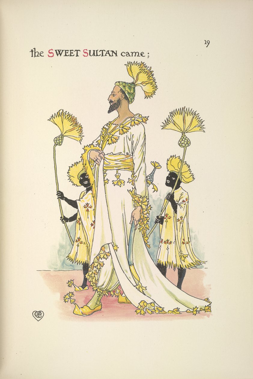 Een sultan, een van de bruiloftsgasten door Walter Crane