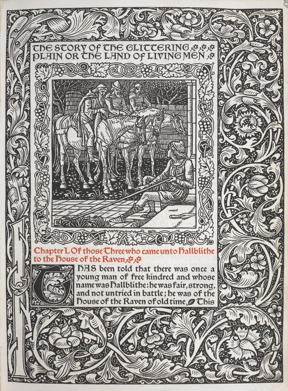 Hoofdstuk I. Van die drie die naar Hallblithe kwamen naar het huis van de Raaf door Walter Crane