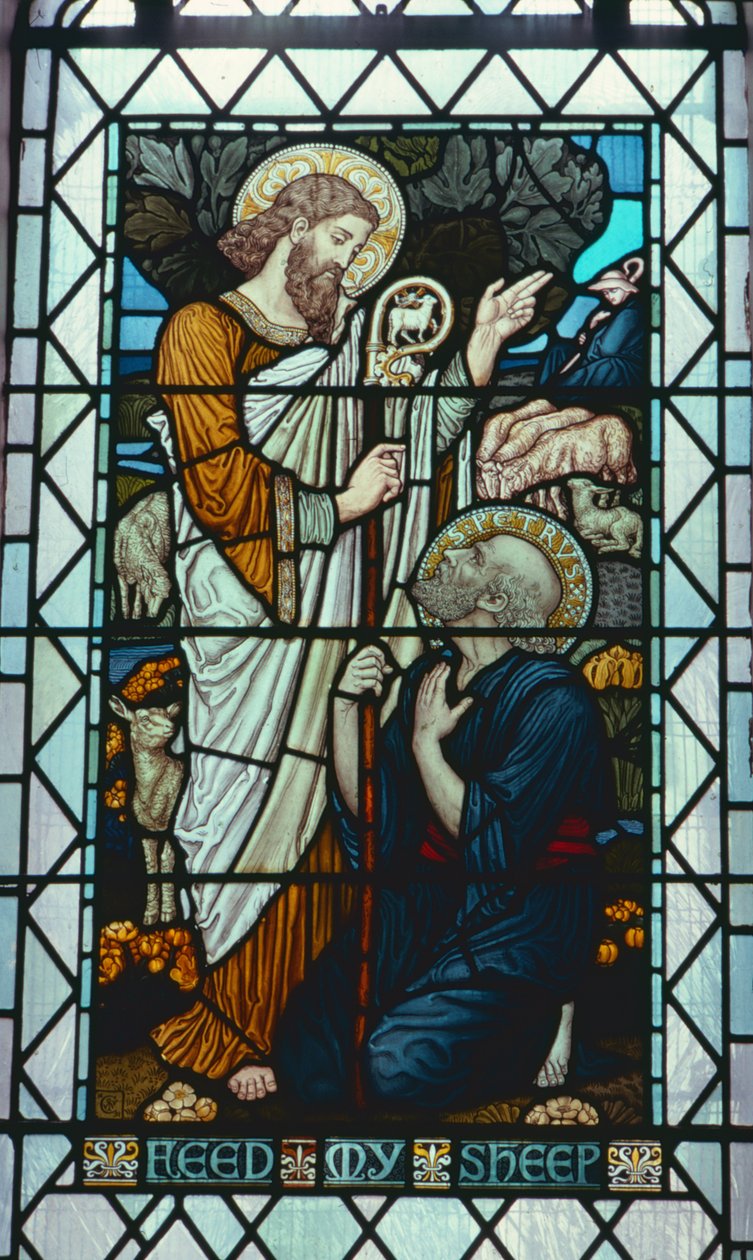 "Voed mijn schapen" door Walter Crane (1845-1915) door Walter Crane