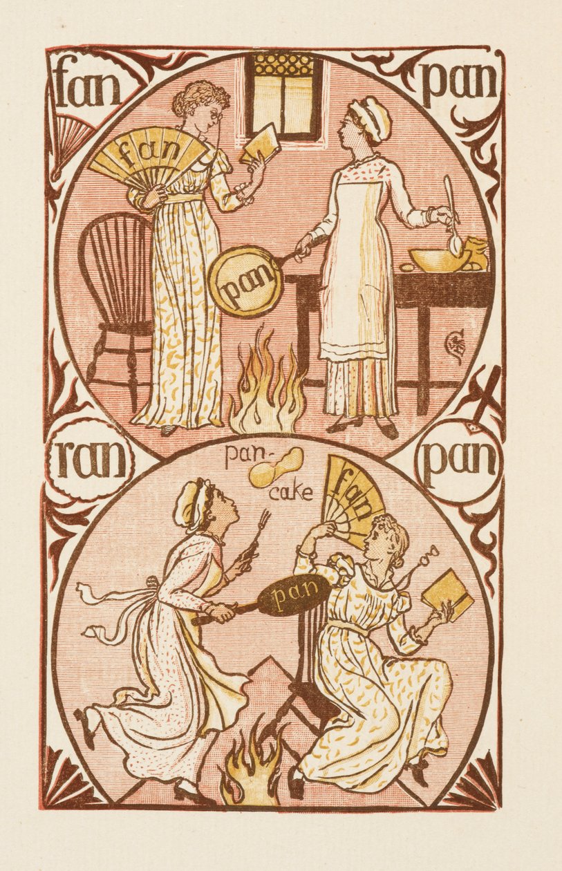Rijmende woorden eindigend op de letter N. De Gouden primer door Walter Crane