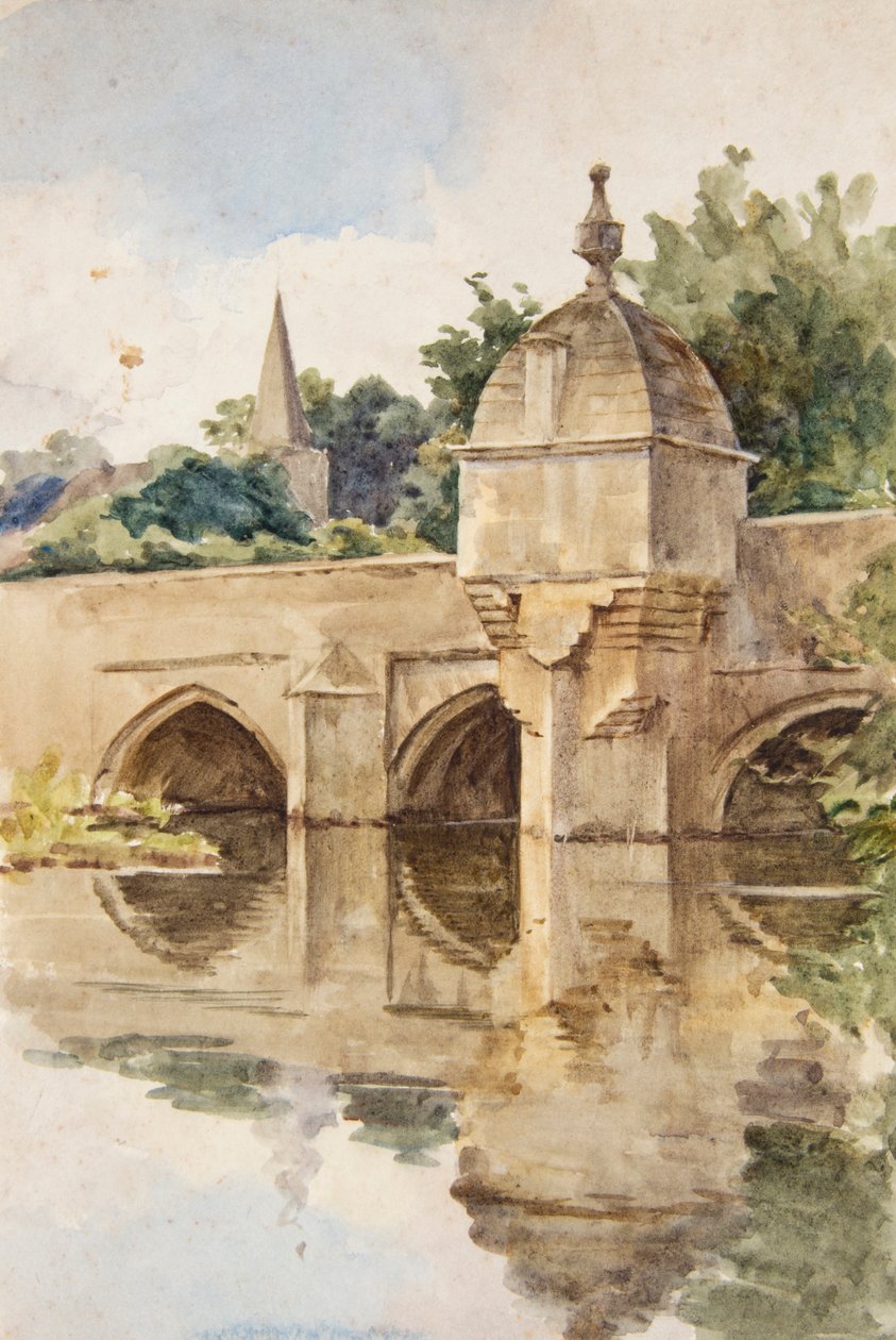 De stadsbrug, Bradford-on-Avon door Walter Frederick Roofe Tyndale