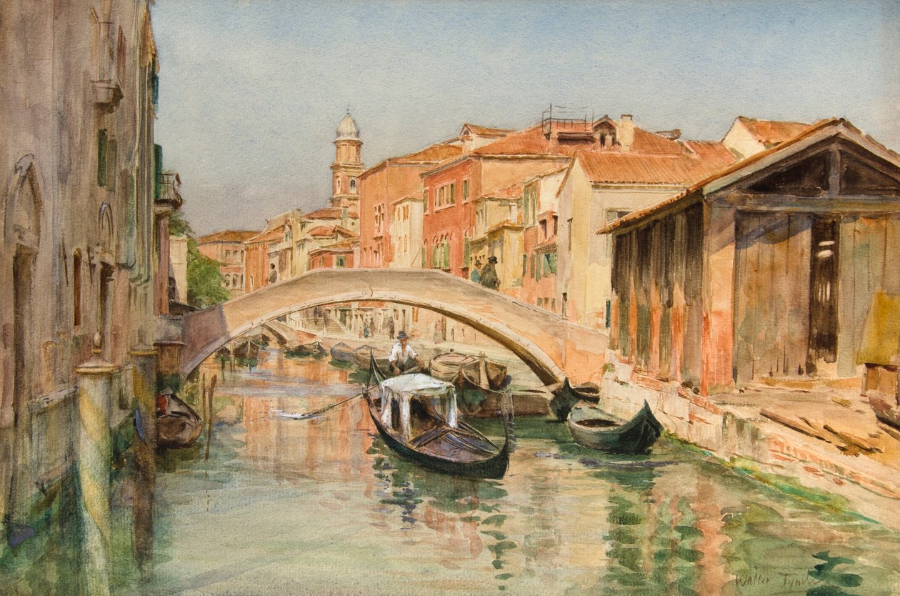 De oude scheepswerf aan de Rio del Ognissanti, Venetië door Walter Frederick Roofe Tyndale