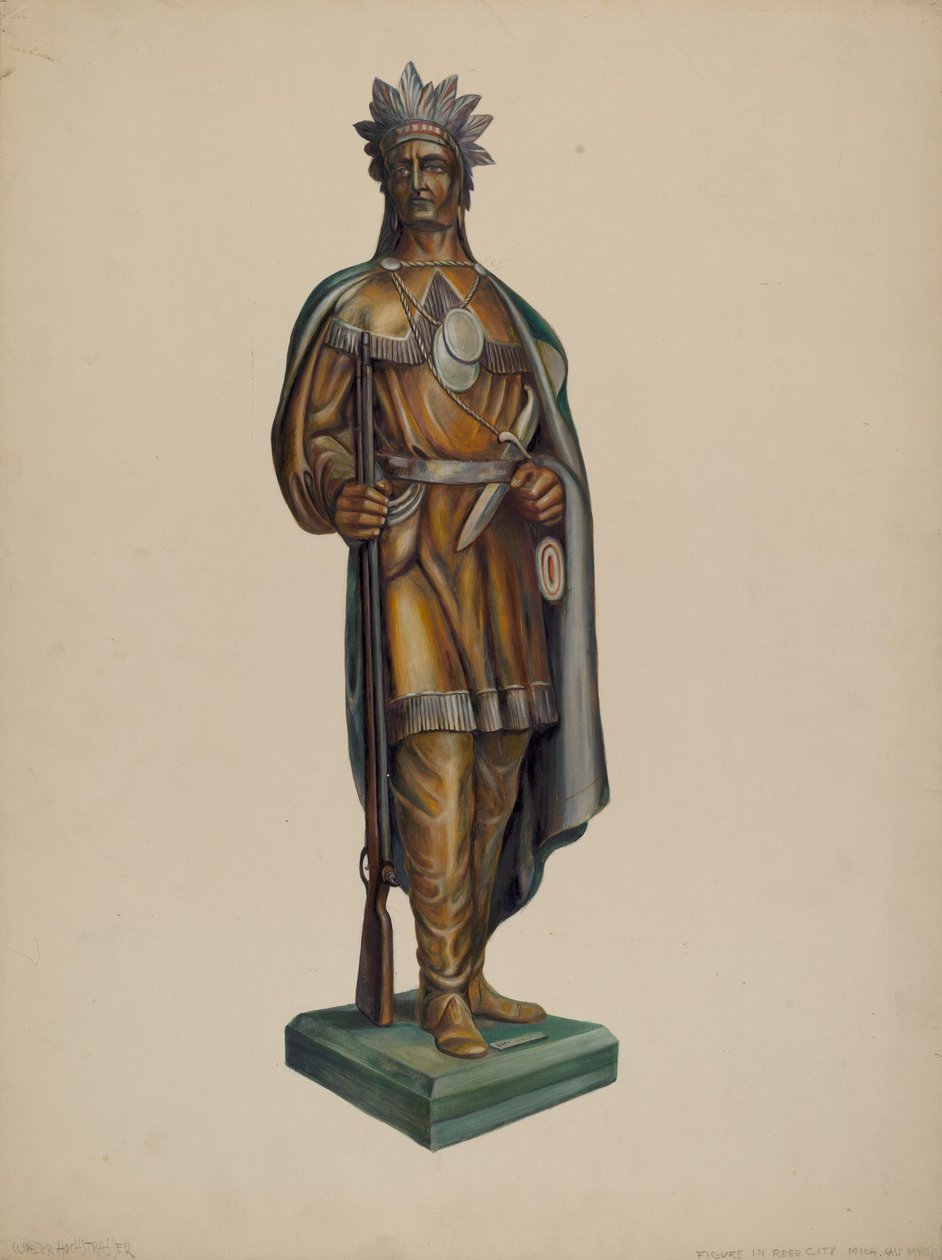 Cigar Store Indiaan door Walter Hochstrasser
