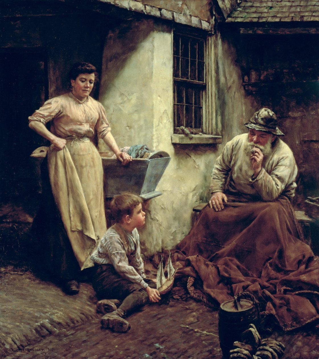 Een Chip van het Oude Blok door Walter Langley