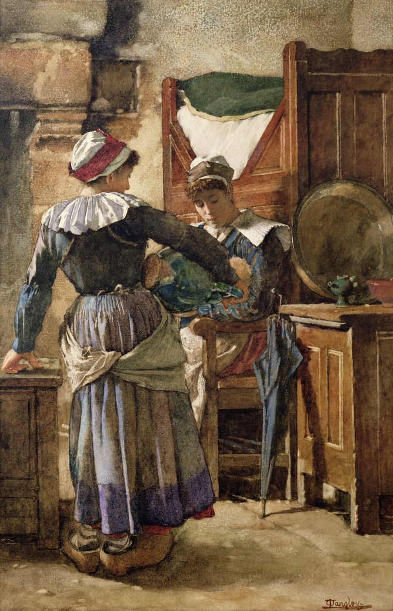 Haar eerstgeborene door Walter Langley