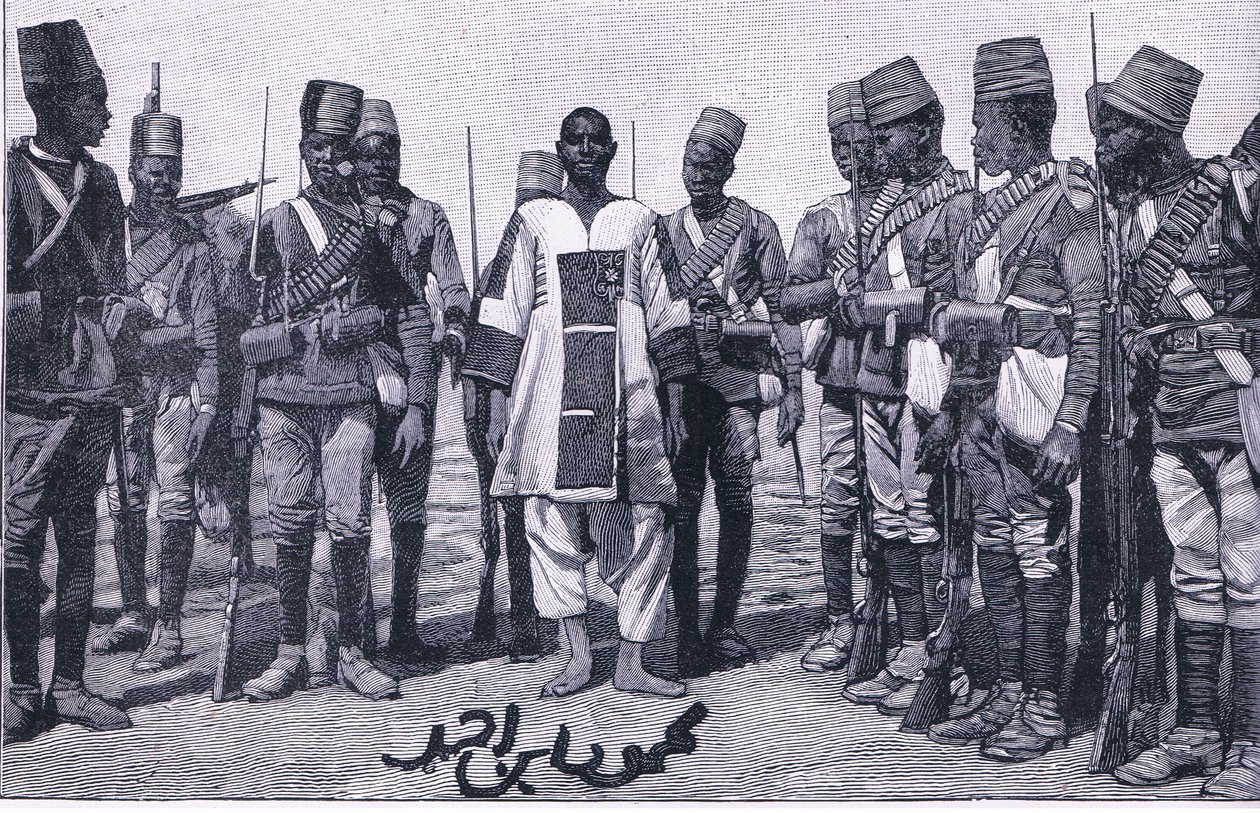 De Emir Mahmud onder bewaking, illustratie uit Cassells Geschiedenis van Engeland, 1900s door Walter Paget