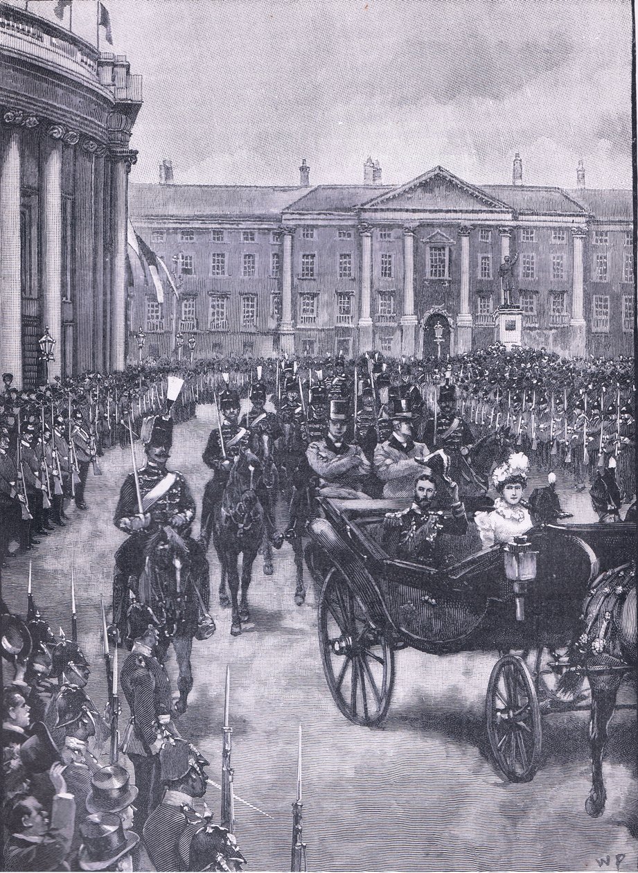 Het bezoek van de Hertog en Hertogin van York aan Dublin, illustratie uit Cassells Geschiedenis van Engeland, 1900s door Walter Paget