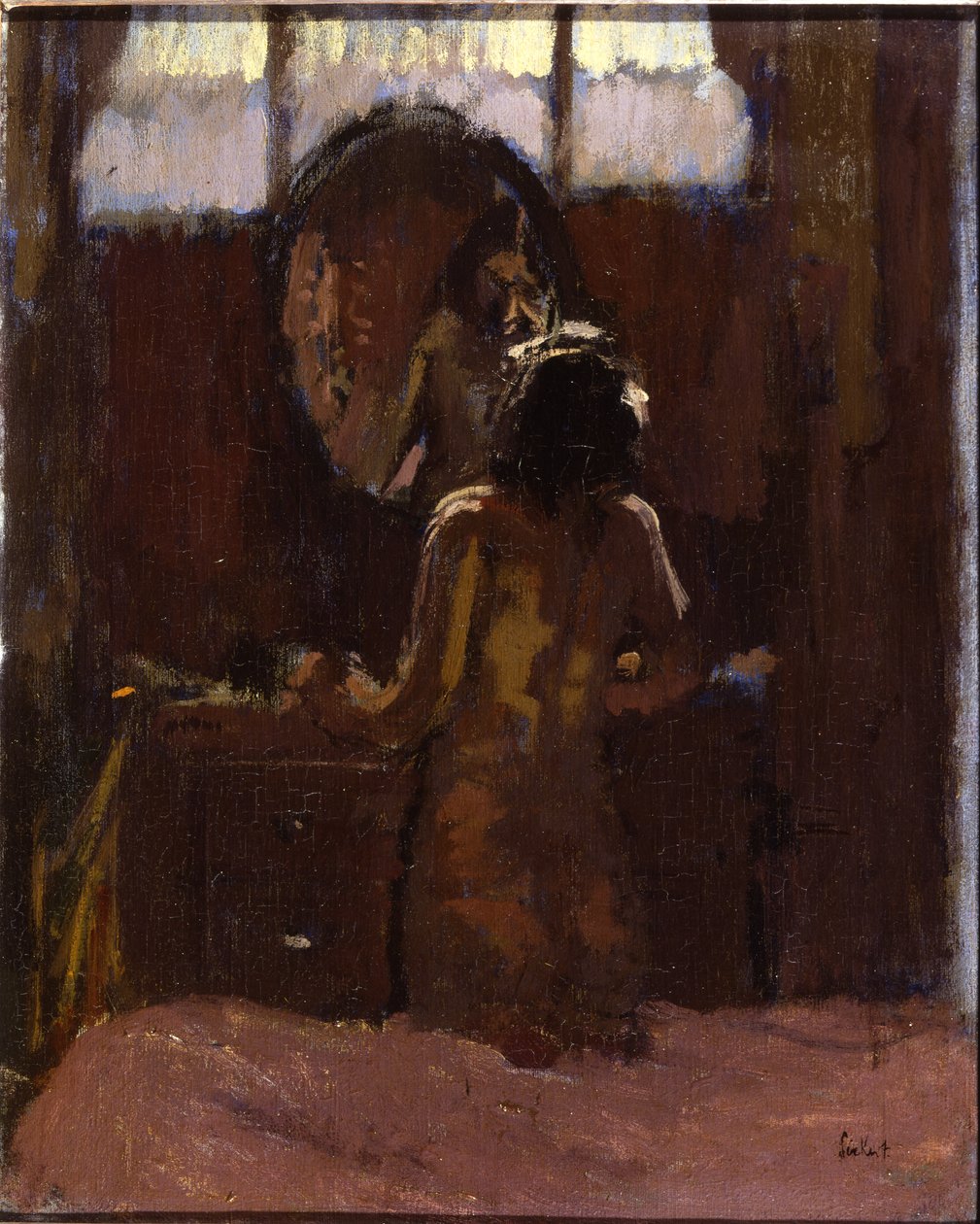 Naakt voor een spiegel, Mornington Crescent door Walter Richard Sickert