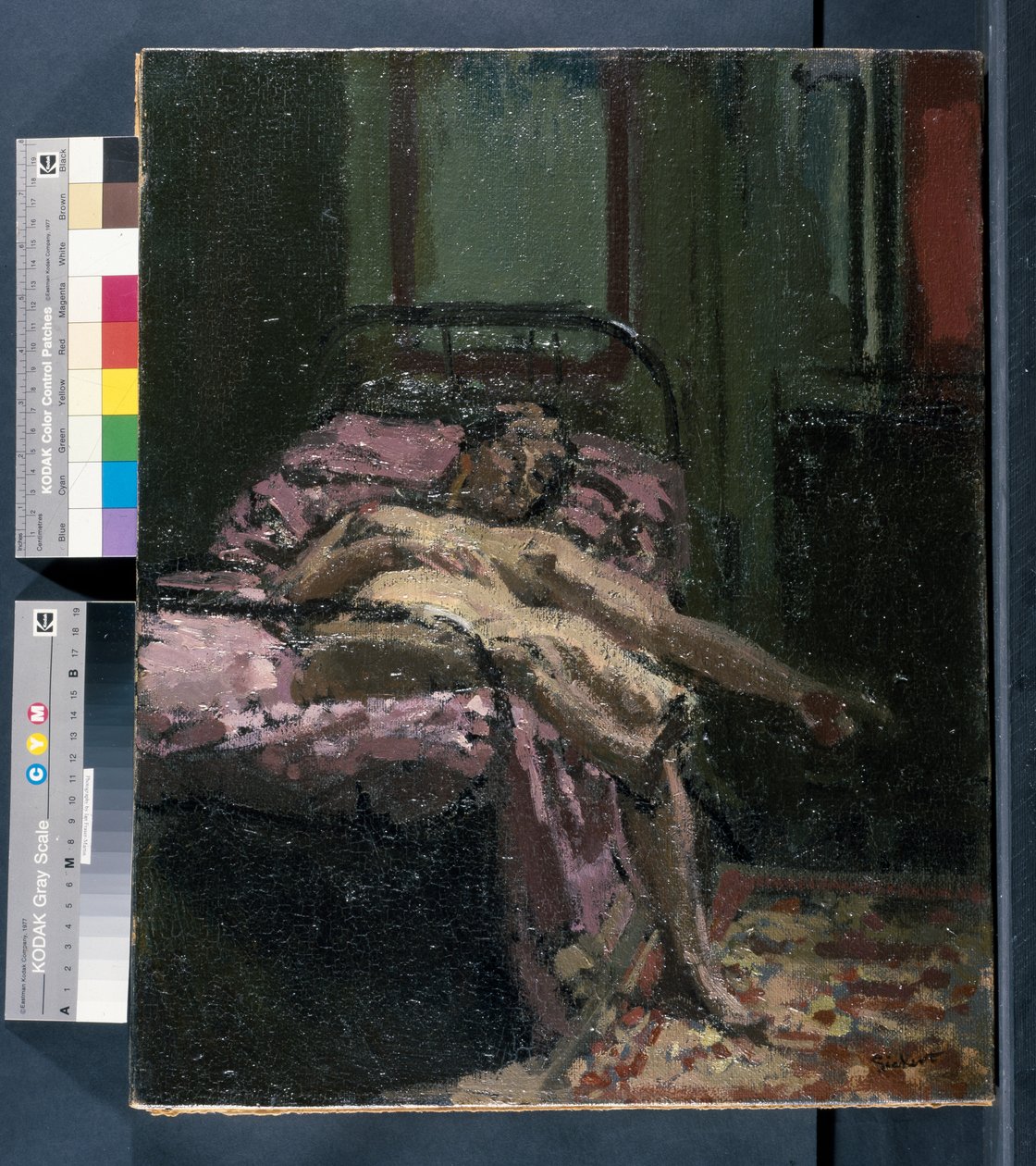 Naakt op een bed door Walter Richard Sickert