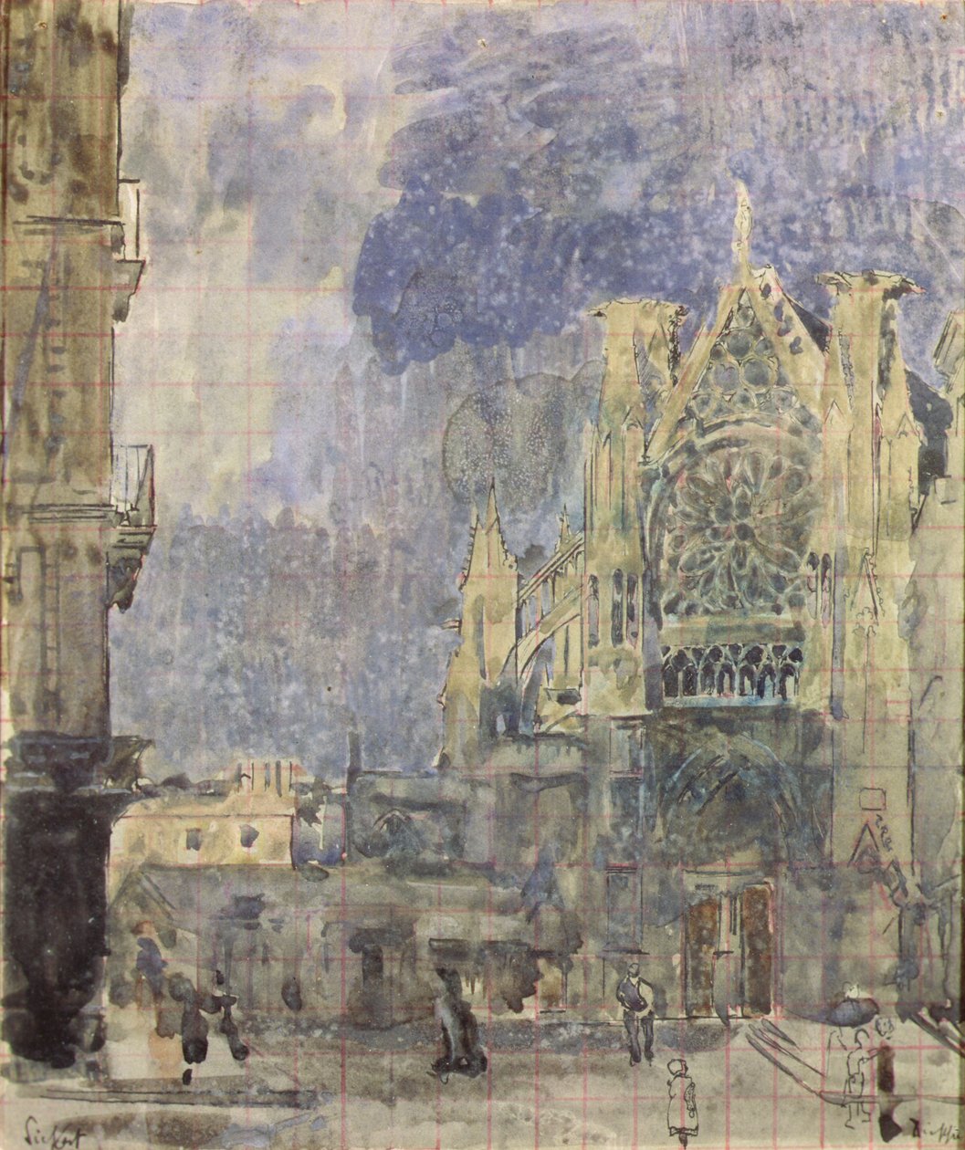 St. Jacques Facade, Dieppe, ca. 1899 door Walter Richard Sickert