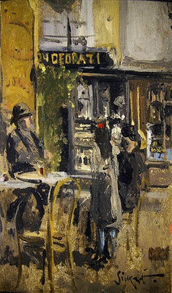 Het kleine theehuis, Dieppe door Walter Richard Sickert