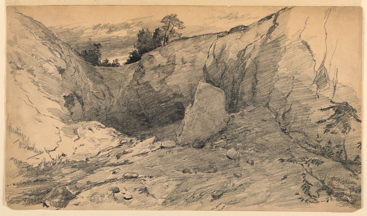 Landschap bij Hastings, New York door Walter Shirlaw