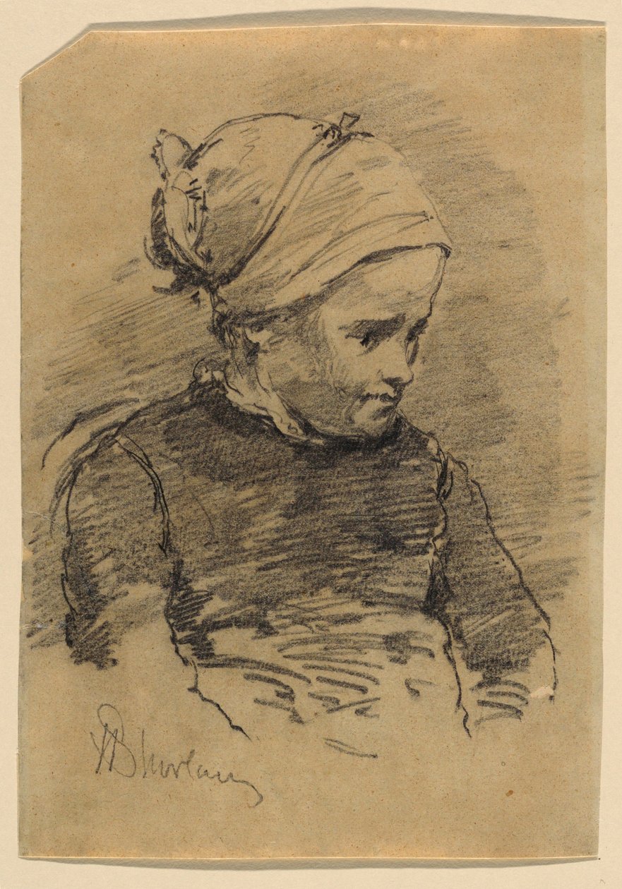 Portret van een boerenmeisje door Walter Shirlaw