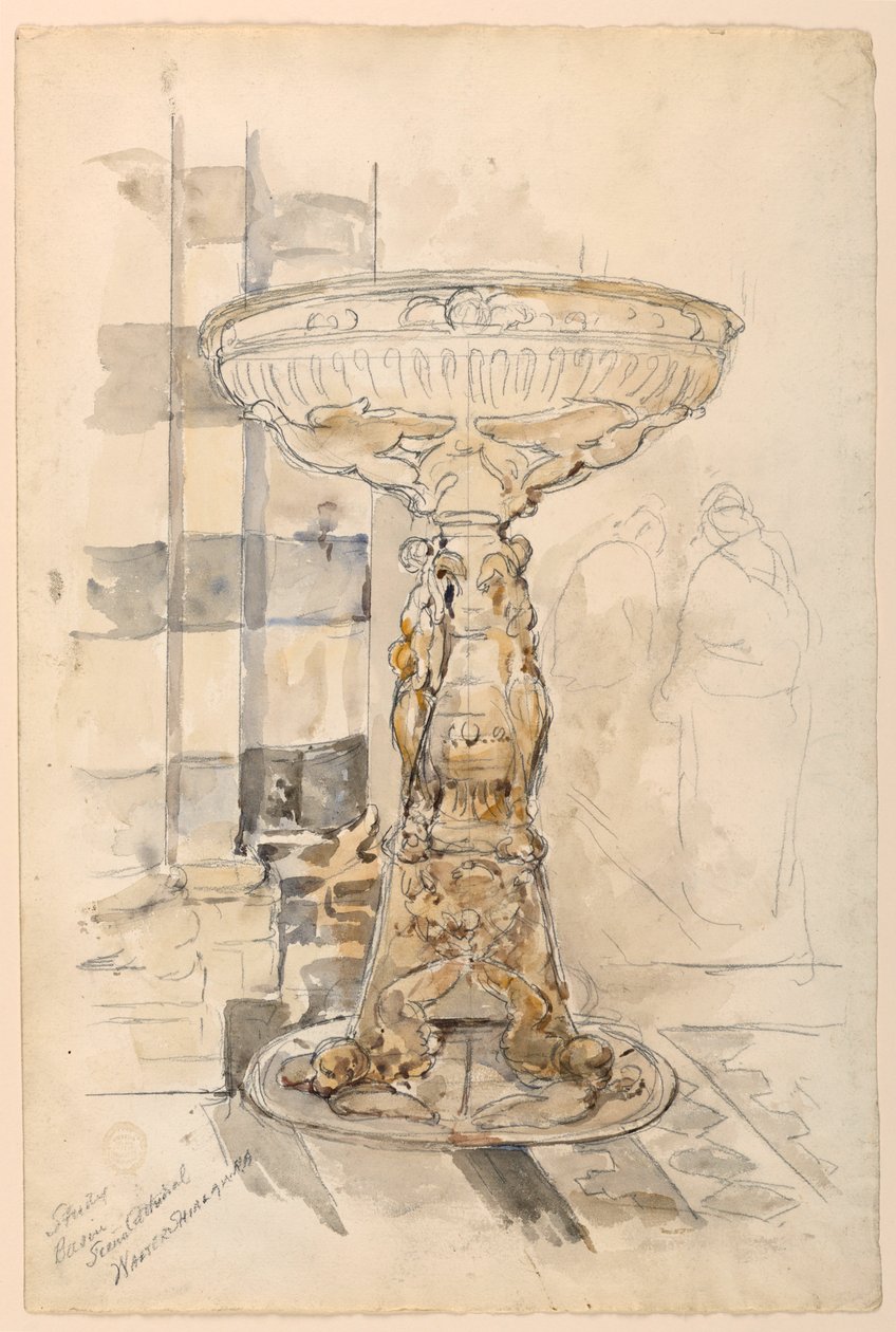 Studie van bassin, kathedraal van Siena door Walter Shirlaw