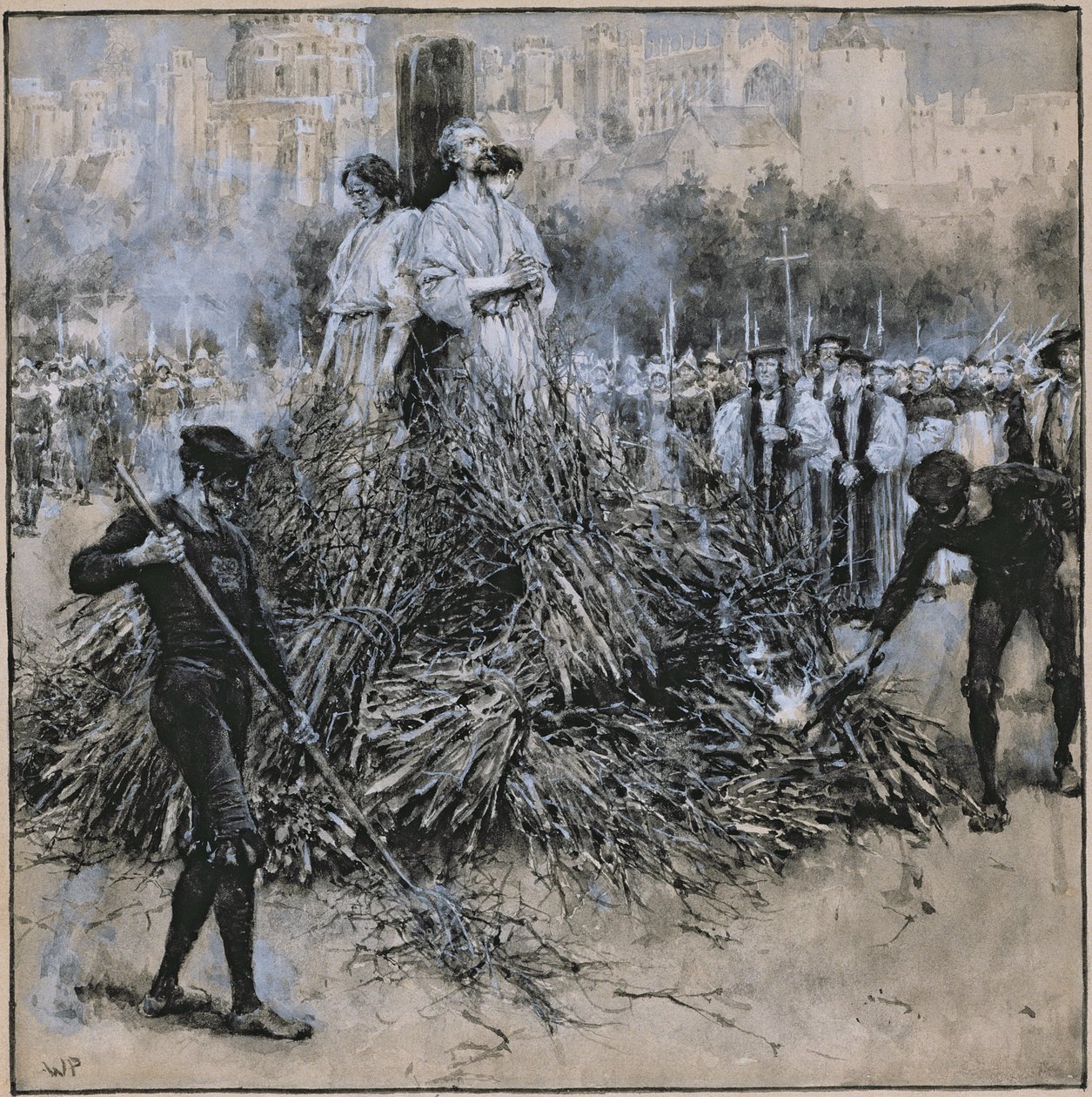 Het martelaarschap van Robert Testwood door Walter Stanley Paget