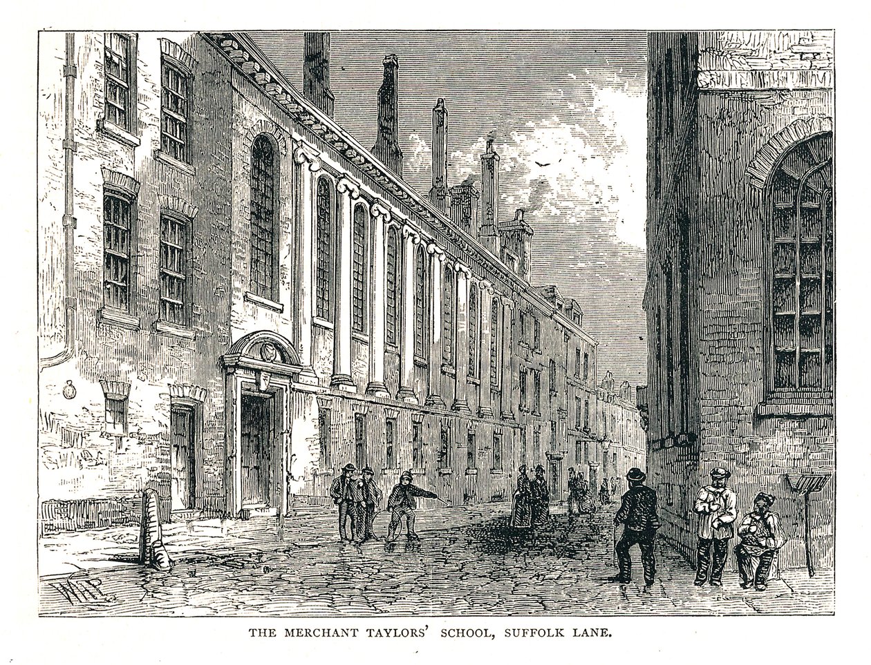 De Merchant Taylors School, Suffolk Lane, 1878 door Walter Thornbury