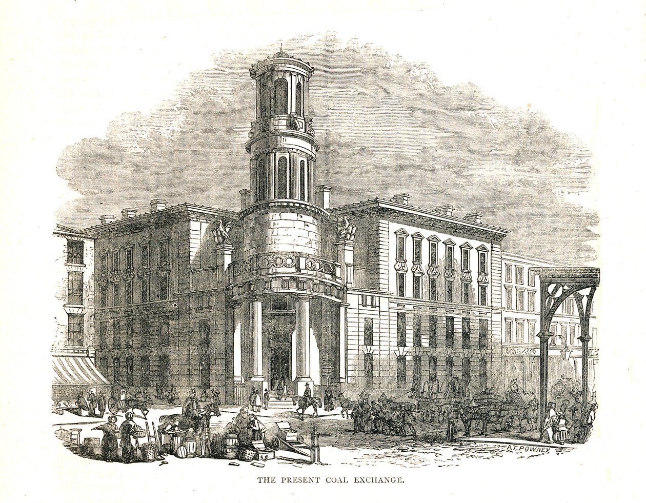 De huidige Coal Exchange, geopend door Prins Albert in 1849, Thames Street door Walter Thornbury