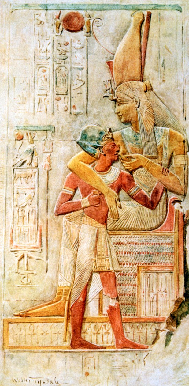 Egyptische hiërogliefen, Abydos, Egypte, 1910 door Walter Tyndale