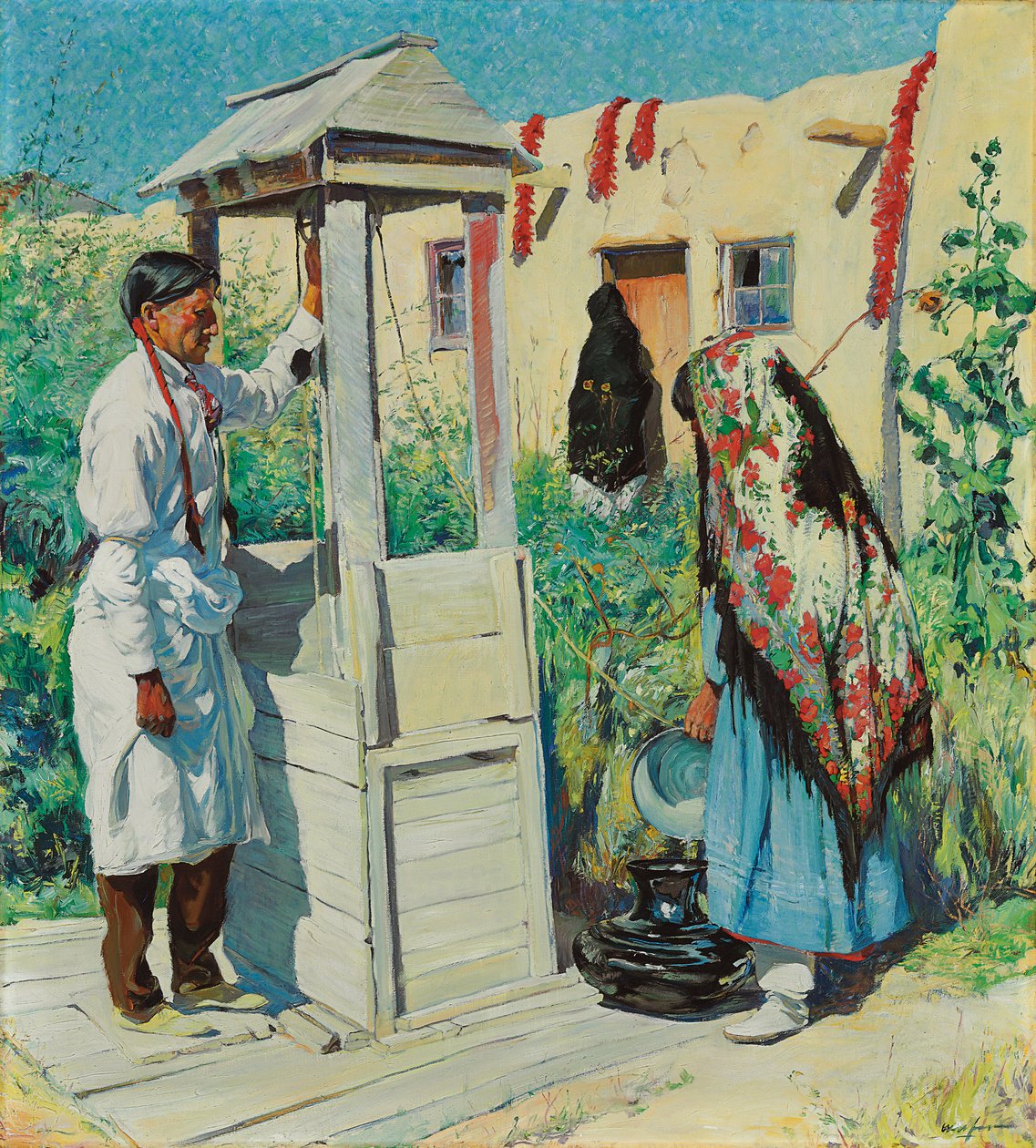 Een Pueblo Well Scene door Walter Ufer