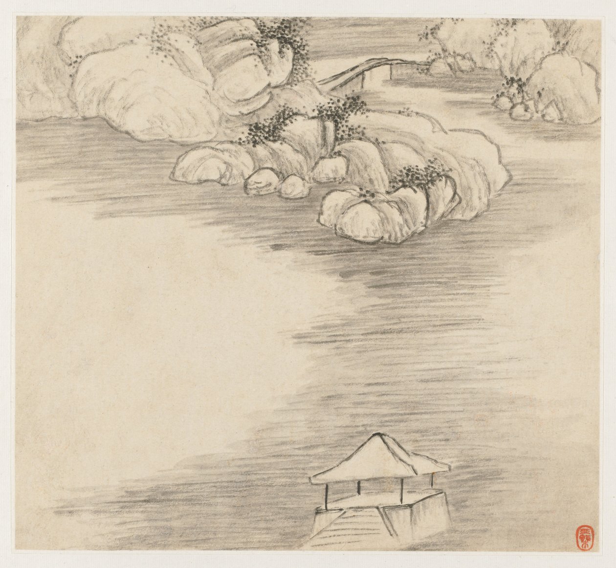 Album van landschappen: Blad 3 door Wang Gai