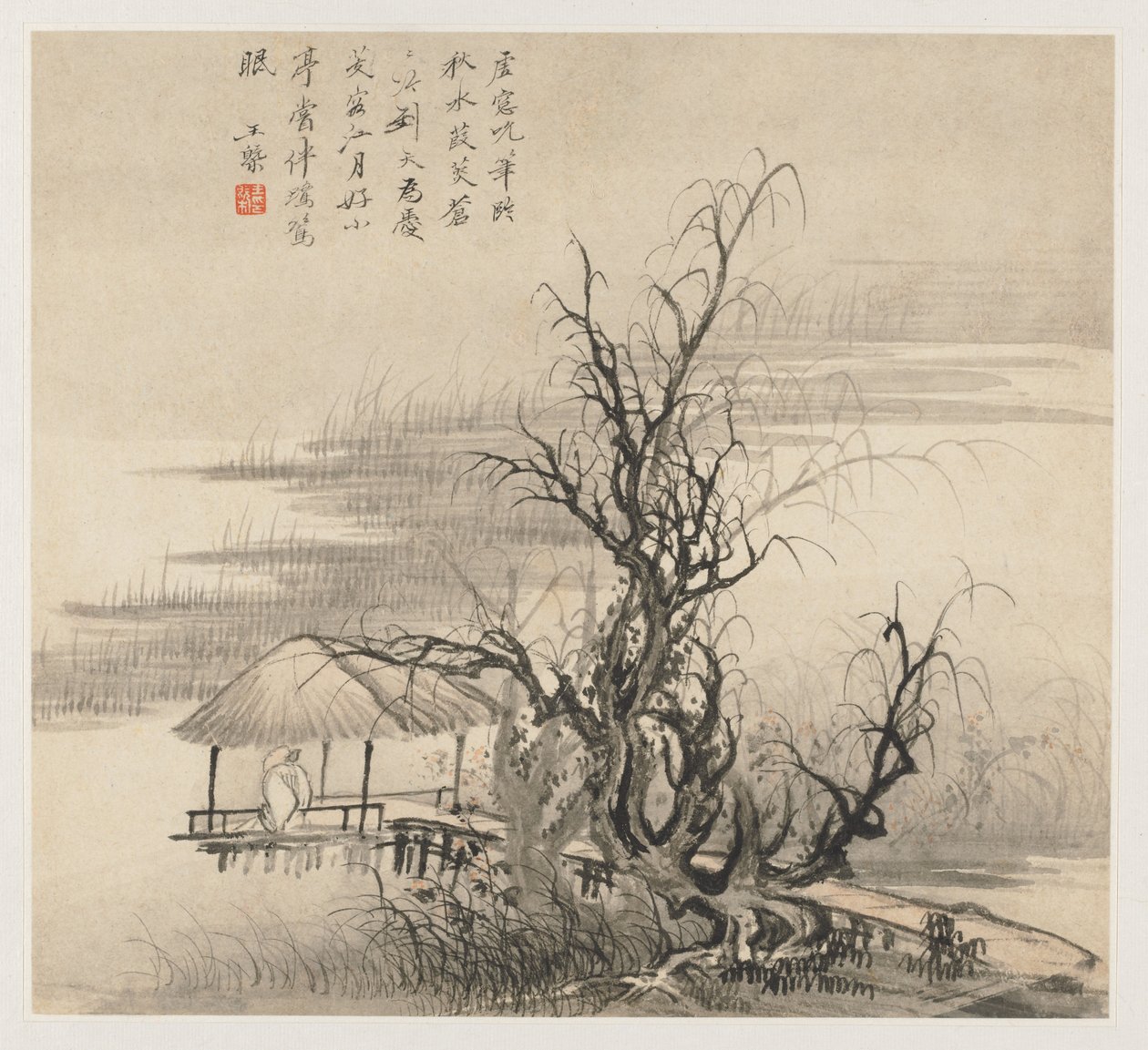 Album van landschappen: Blad 7 door Wang Gai