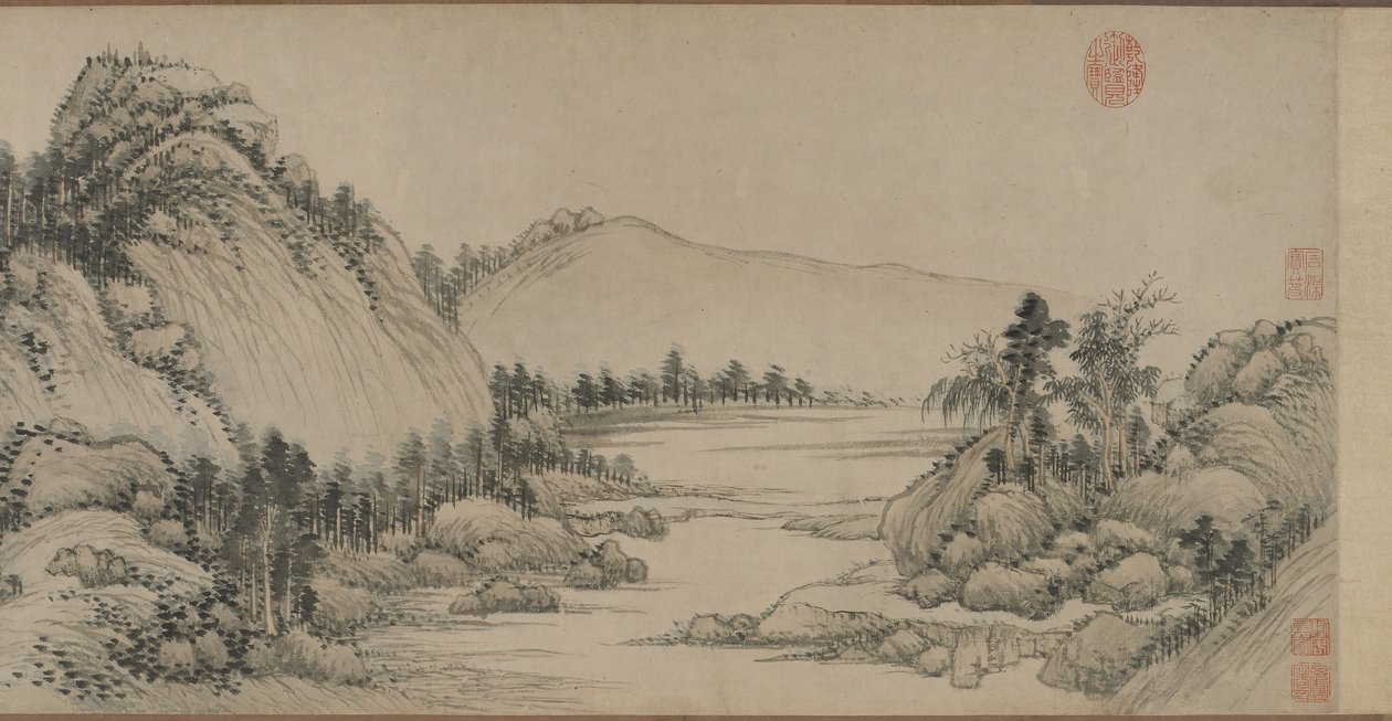 Wonen in de Fuchun-bergen na Huang Gongwang, Qing-dynastie, 1672 door Wang Hui