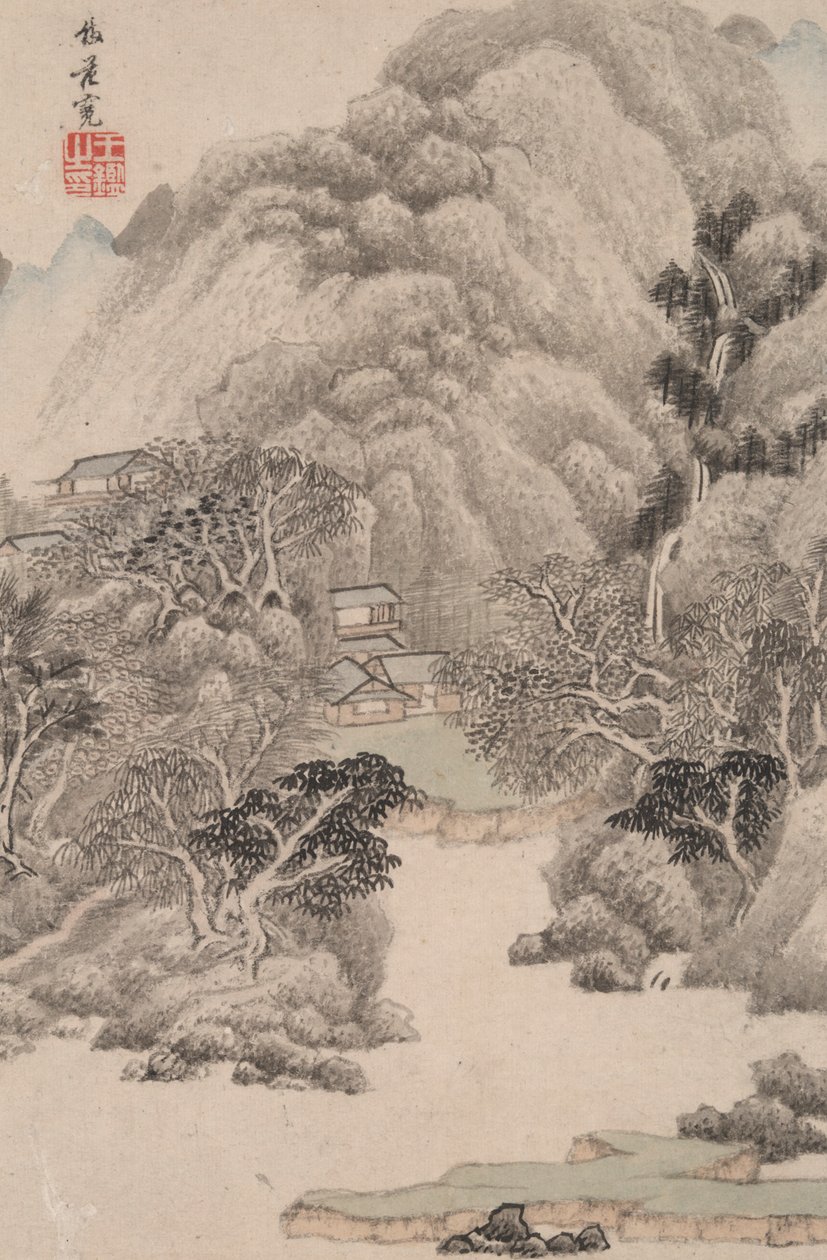 Landschap in de stijl van verschillende oude meesters: Landschap naar Fan Kuan (990 door Wang Jian
