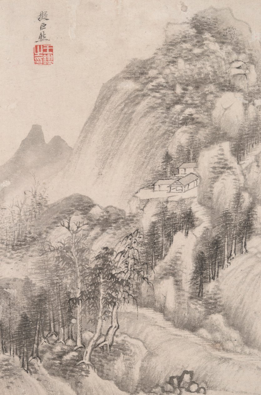 Landschap in de stijl van verschillende oude meesters: Landschap naar Juran (actief 10e eeuw n.Chr.) door Wang Jian