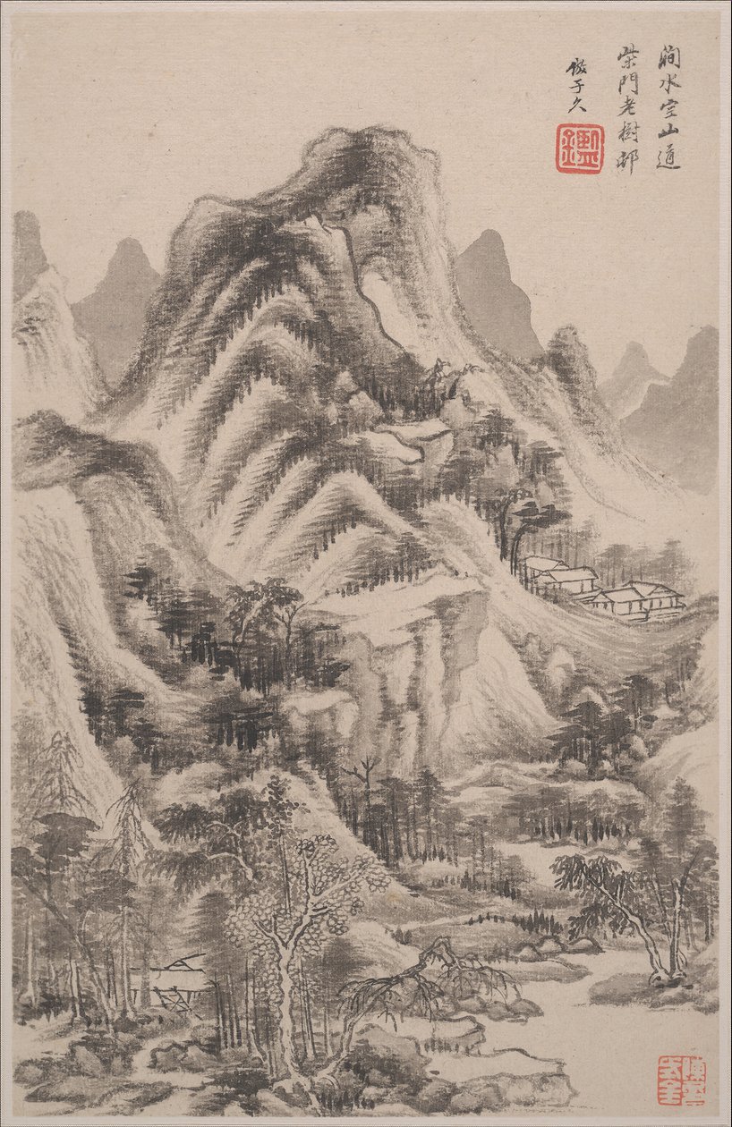 Landschappen in de stijlen van oude meesters, gedateerd 1668 door Wang Jian