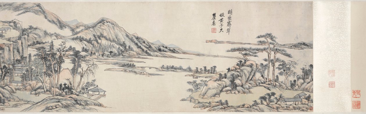 Groene Pieken onder Heldere Hemel: Na Huang Gongwang, 1703-1708 door Wang Yuanqi