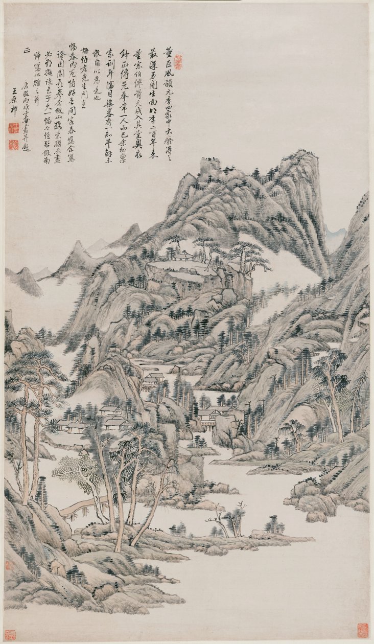 Landschap door Wang Yuanqi