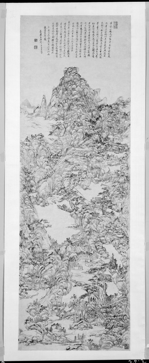 Bergachtig landschap naar Wang Meng door Wang Yuanqi