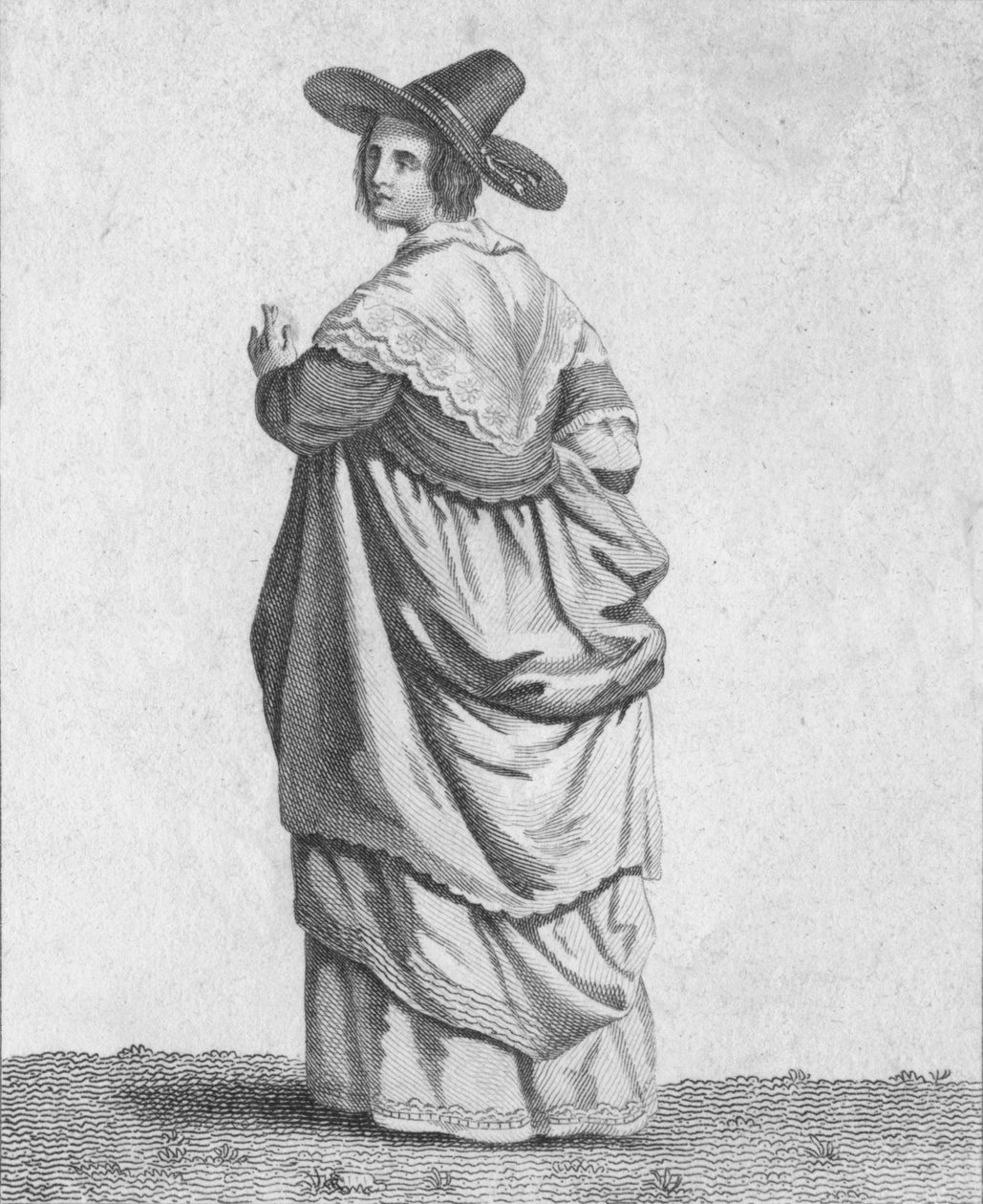 Een Koopmansvrouw - Kleding van Voorname Burgers in 1640, 1807 door Warren