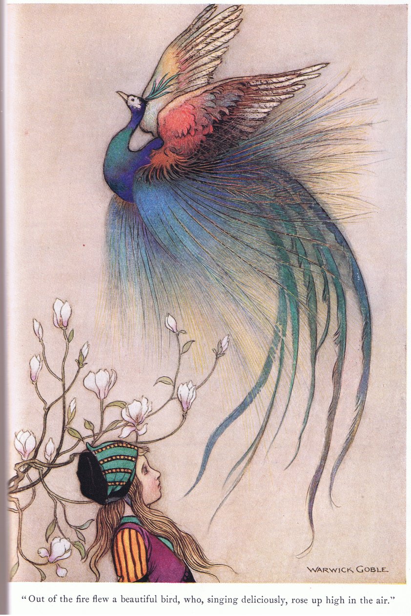Uit het vuur vloog een mooie vogel door Warwick Goble