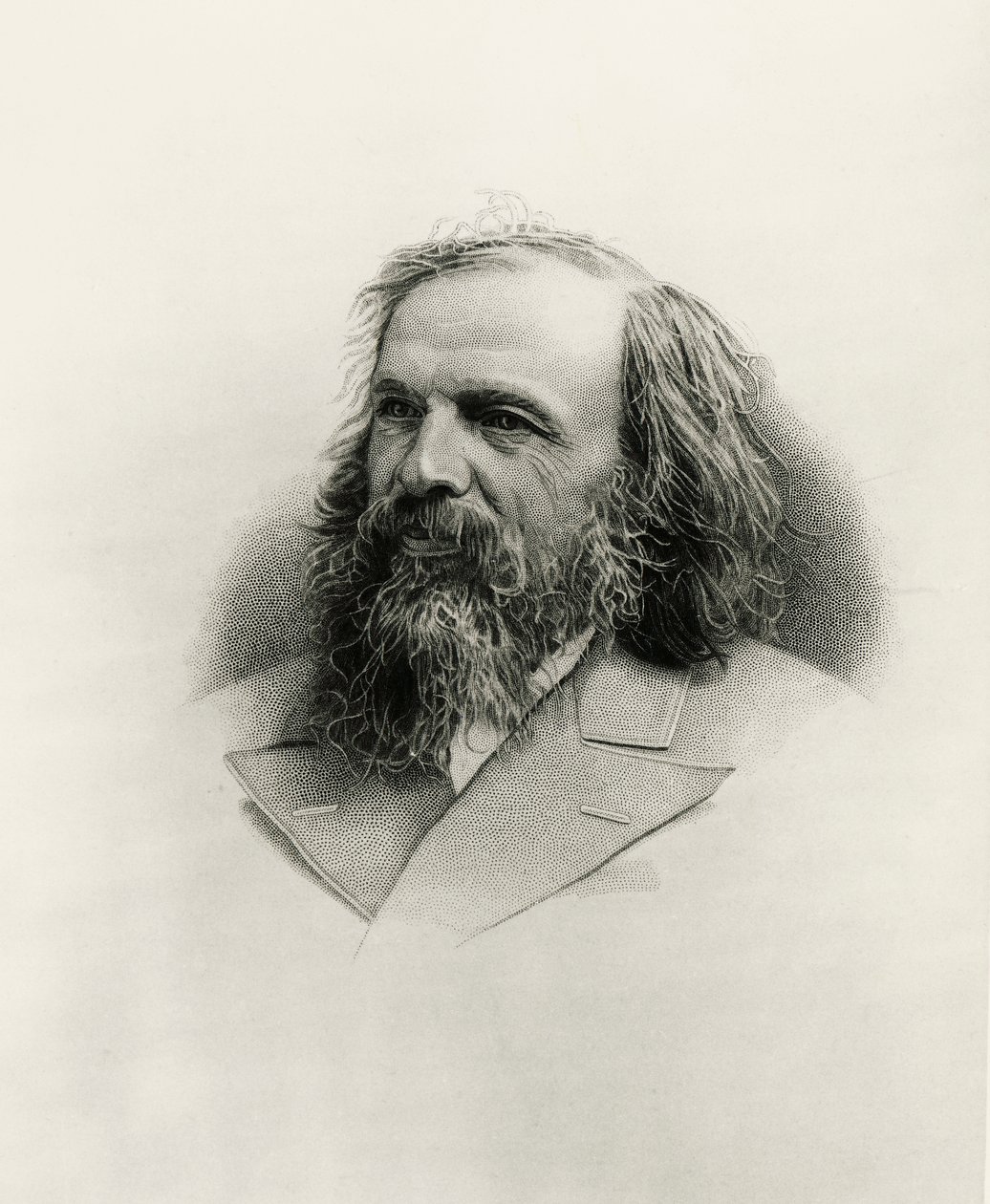 Portret van Dmitri Ivanovitsj Mendelejev door Warwick (after) Brookes