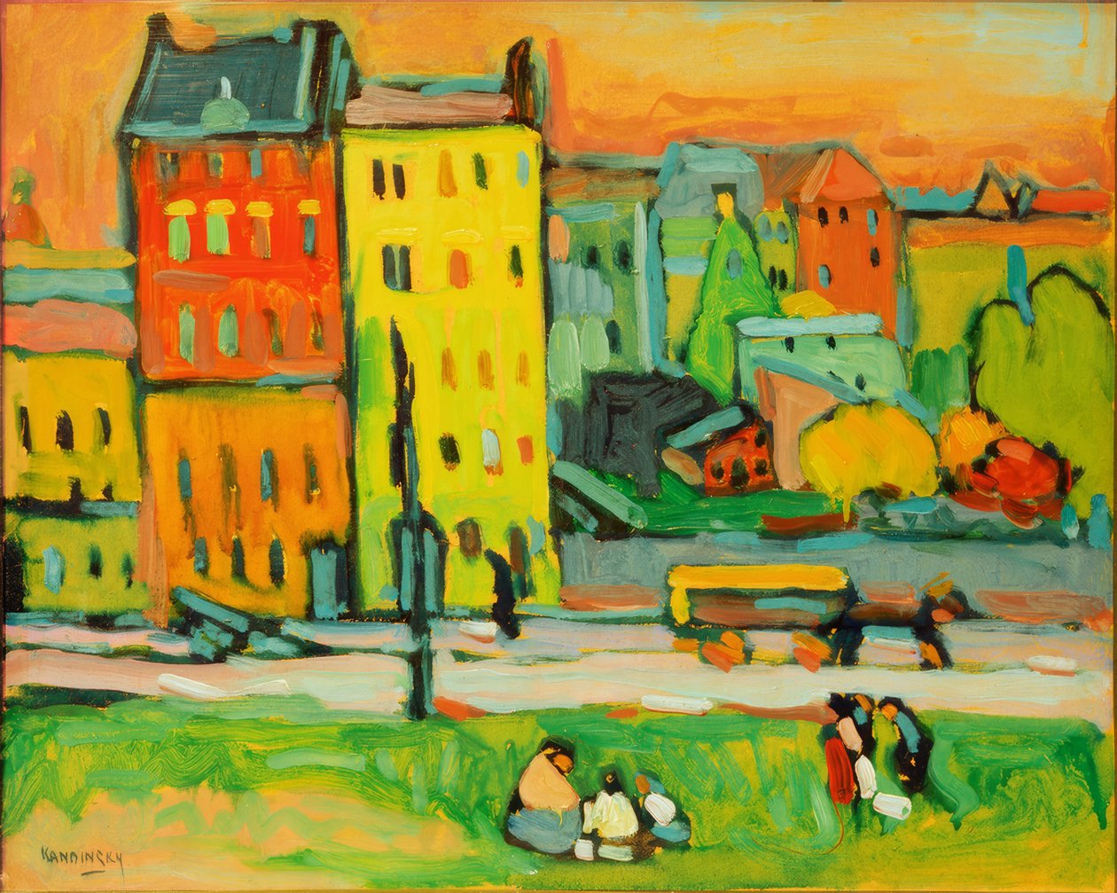 Huizen in München door Wassily Kandinsky