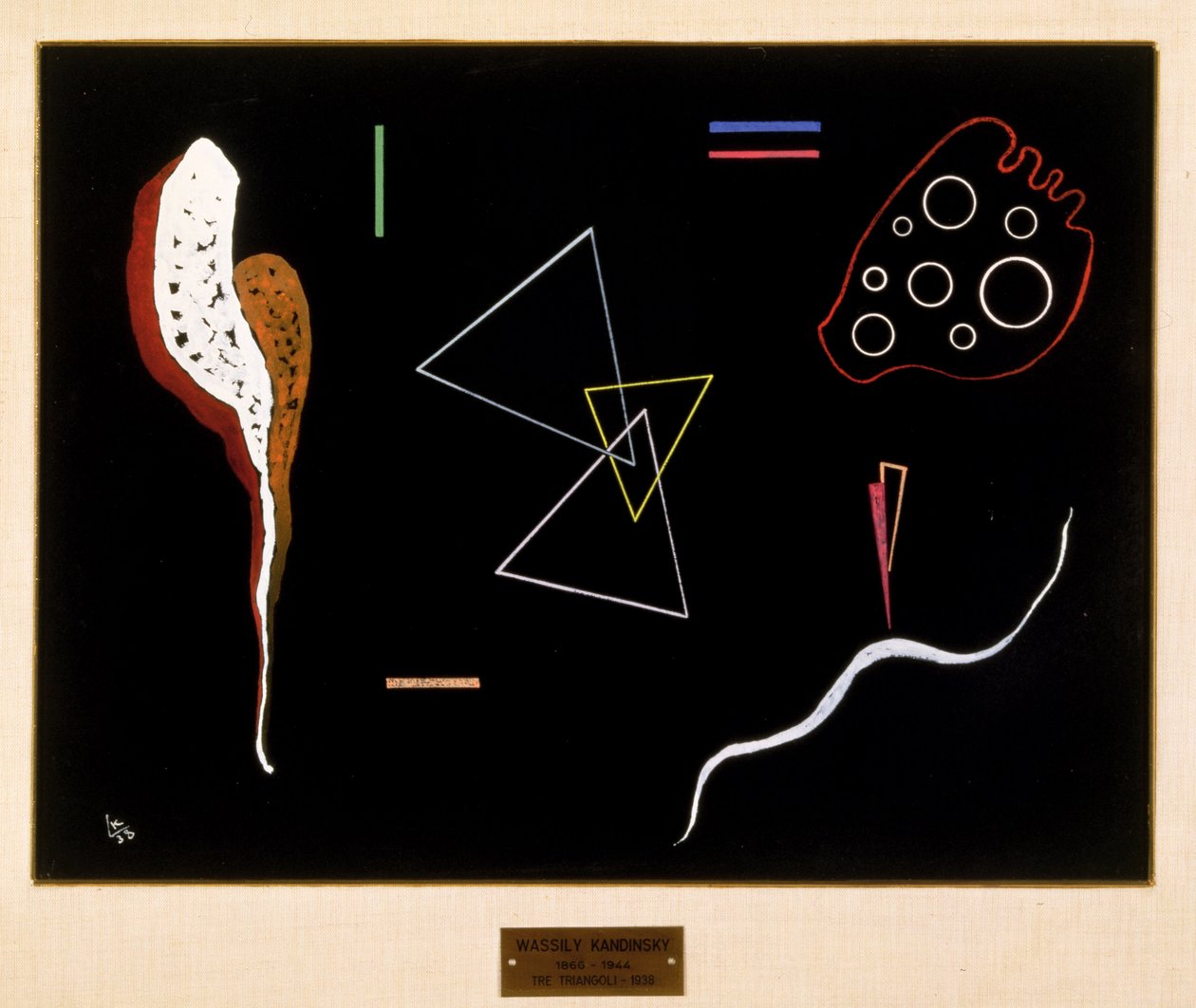 Drie driehoeken, 1938 door Wassily Kandinsky