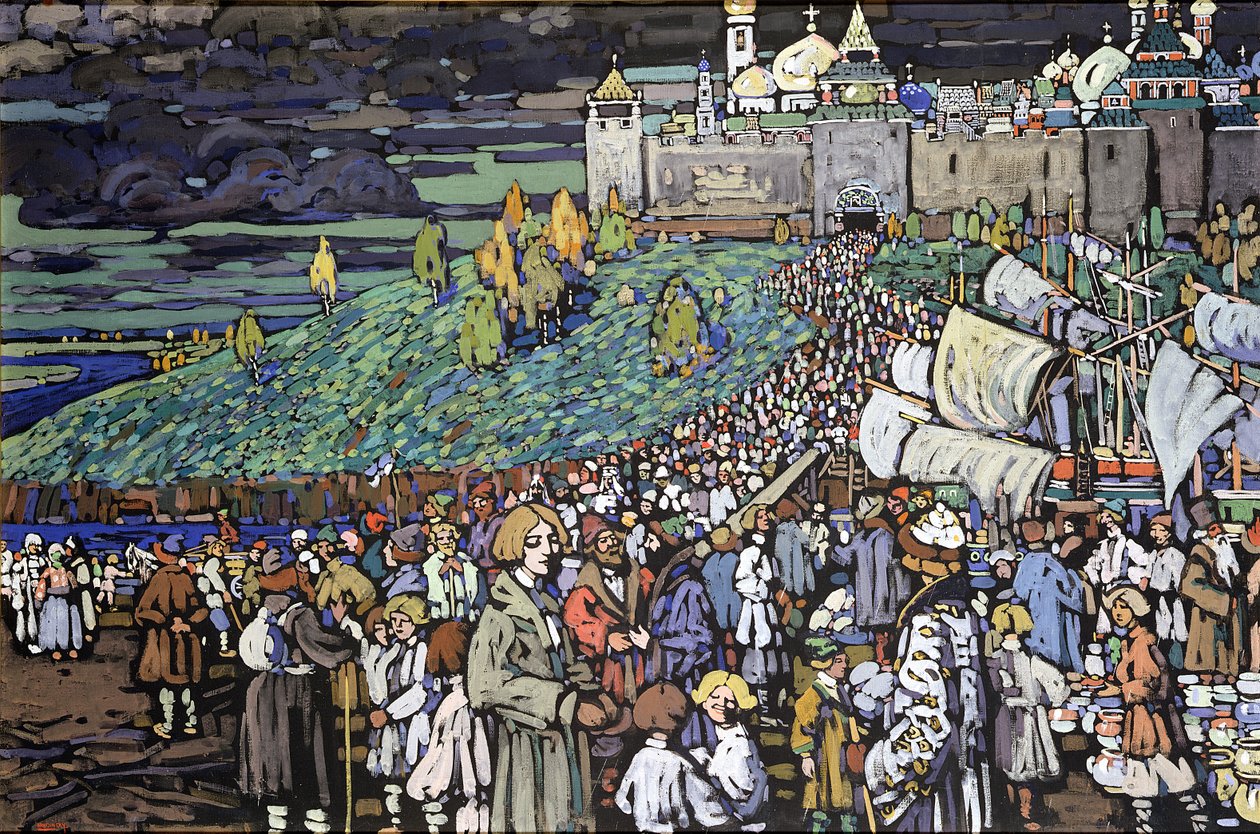 Aankomst van de kooplieden door Wassily Kandinsky