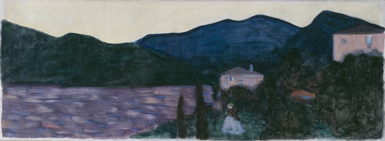 Bergachtig landschap met een meer door Wassily Kandinsky