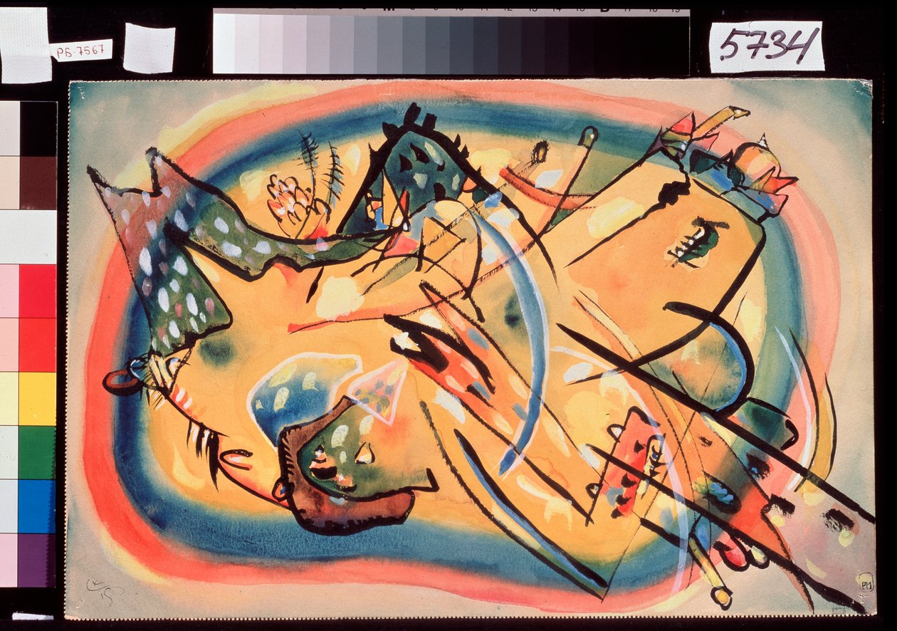 Compositie, landschap door Wassily Kandinsky