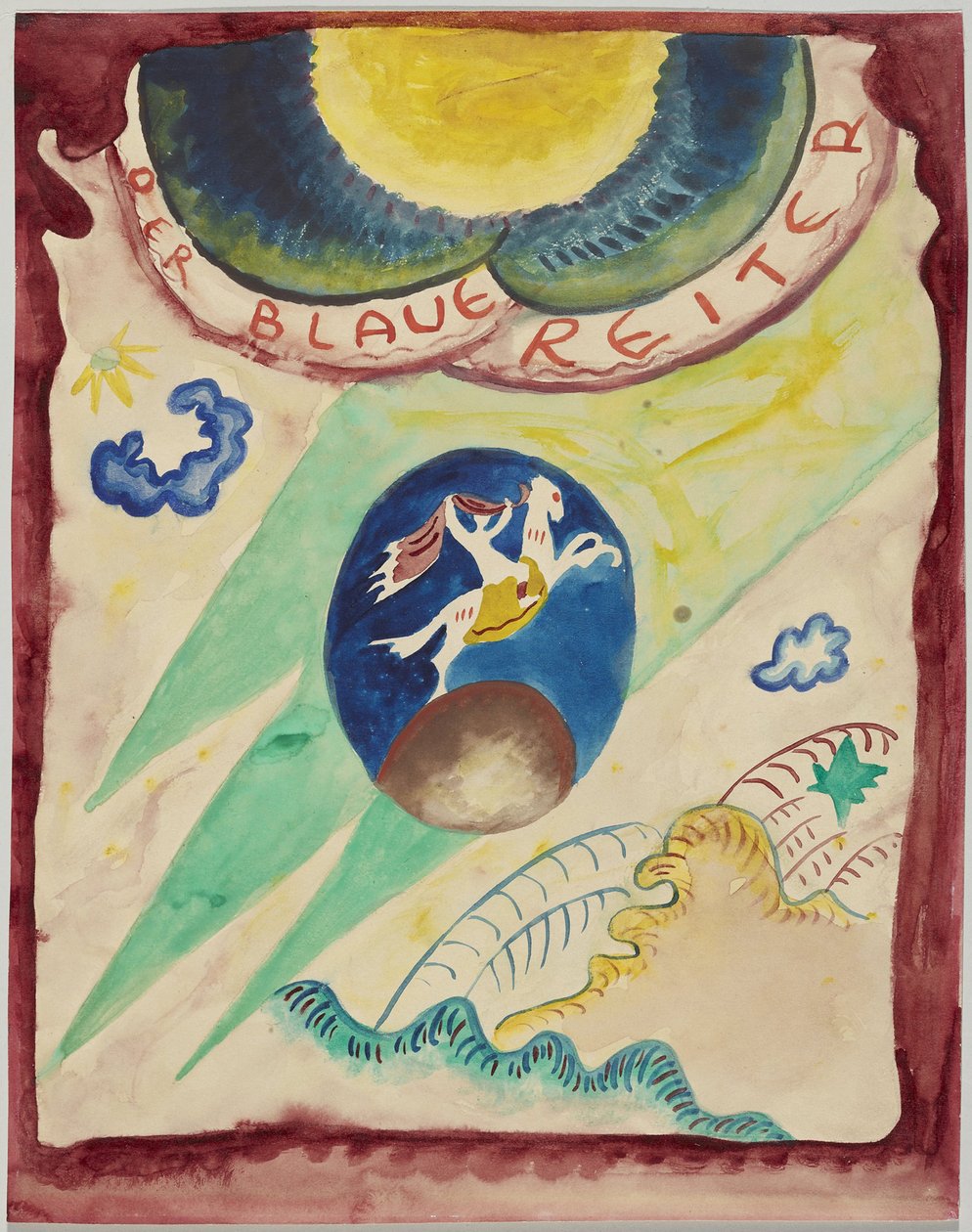 Ontwerp voor de omslag van de almanak "Der Blaue Reiter" door Wassily Kandinsky