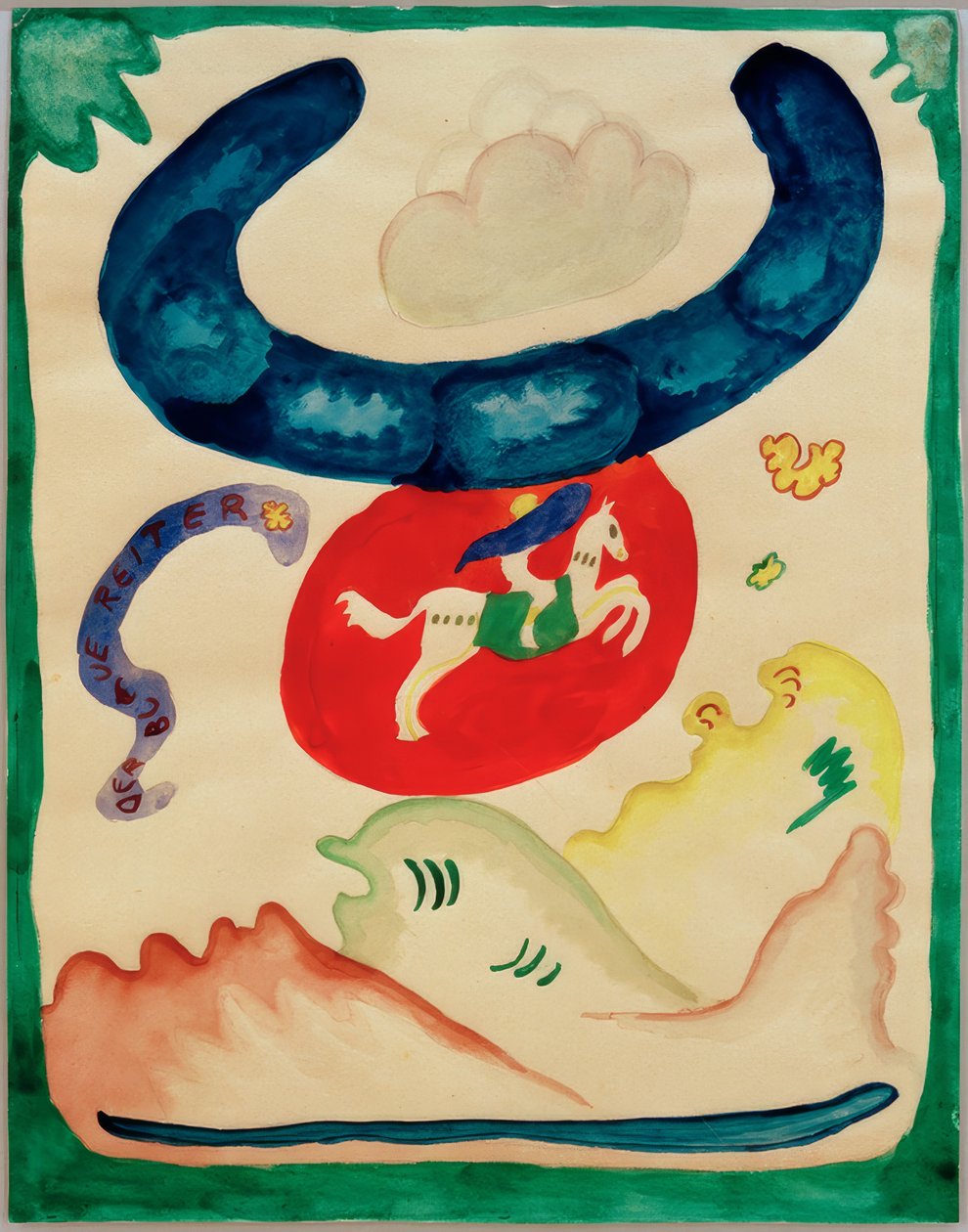 Ontwerp voor de omslag van de almanak Der Blaue Reiter door Wassily Kandinsky