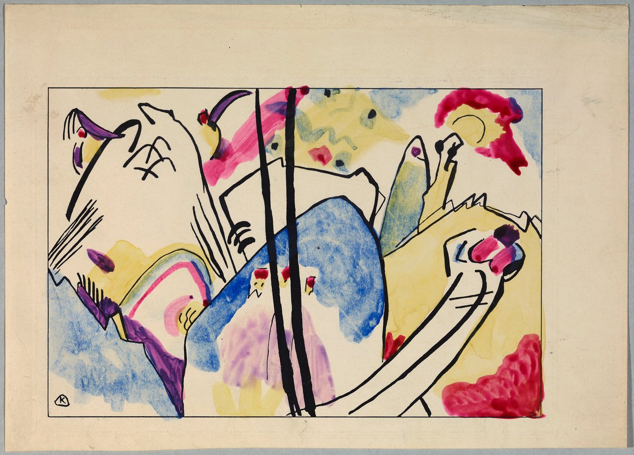 Entwurf zu "Komposition IV" door Wassily Kandinsky