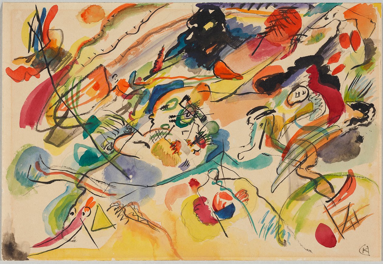 Ontwerp voor "Compositie VII" door Wassily Kandinsky