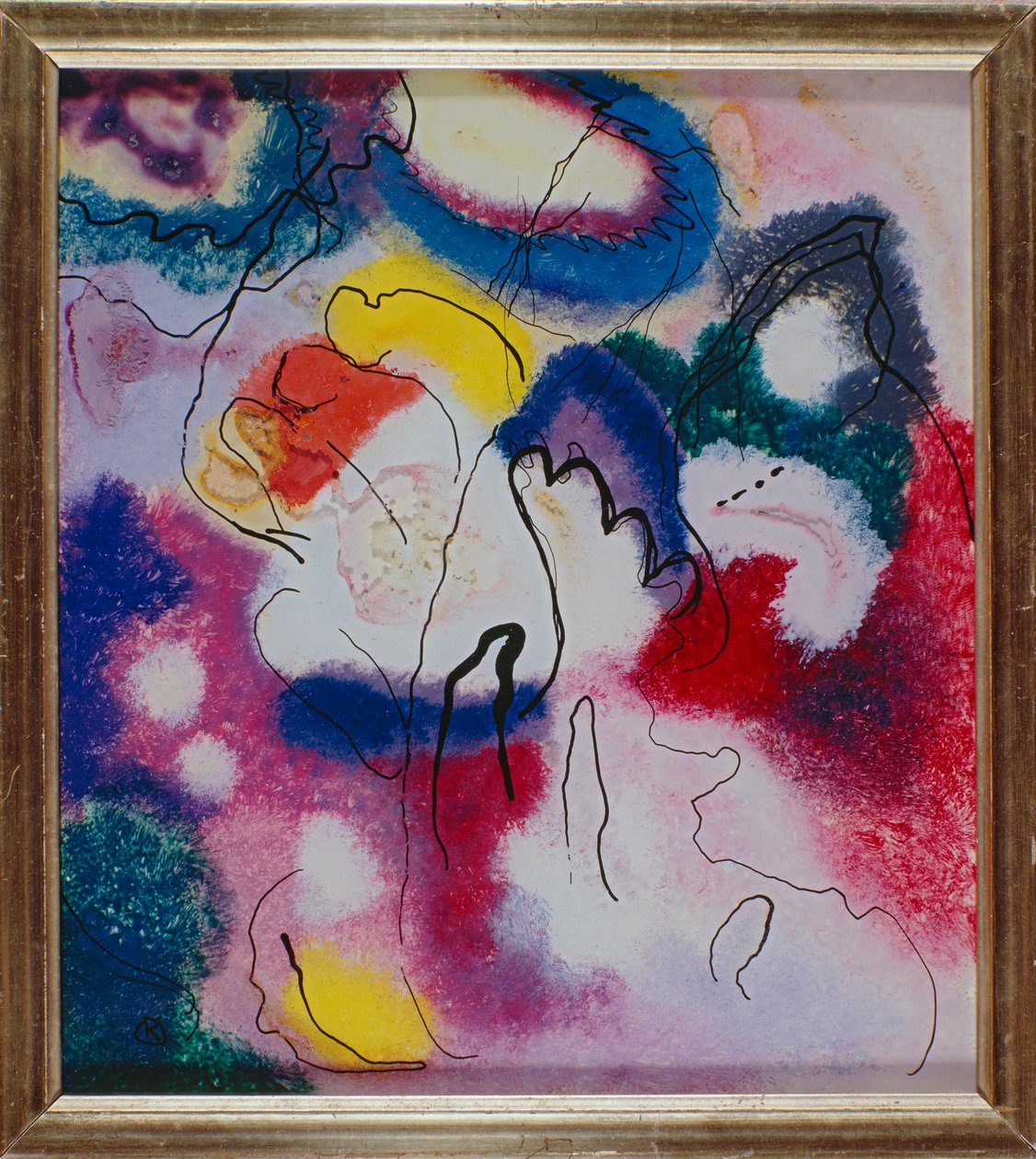 Glasplaat met rode vlek door Wassily Kandinsky